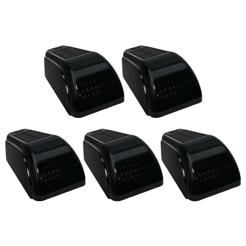 5Pcs Solar Powered Cab Lights for Truck, 2025 New Wireless  Solar roof Cab Lights Solar Powered Truck roof Mouse Light IP67 Waterproof (Black and Red Light) - Image 1